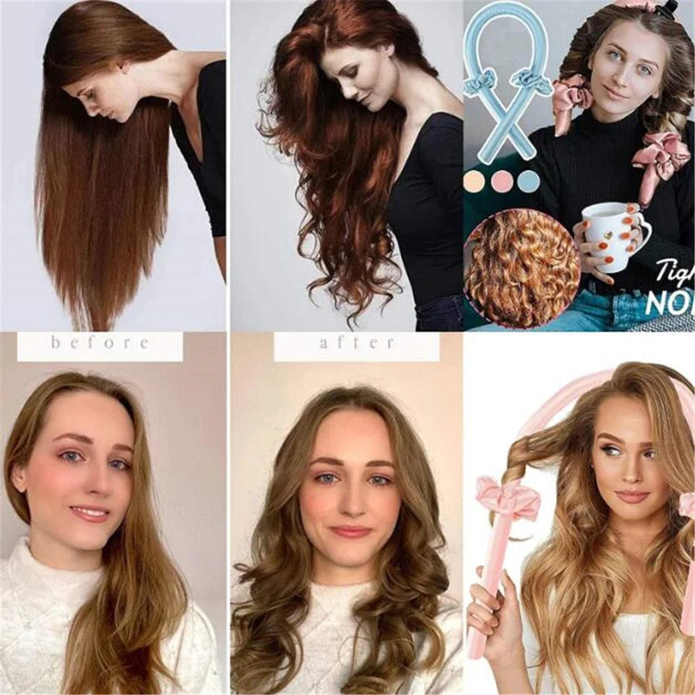 Revolutionary Heatless Curling Rod Headband - Achieve Gorgeous Silk Curls While You Sleep with Our Lazy Hair Curlers!