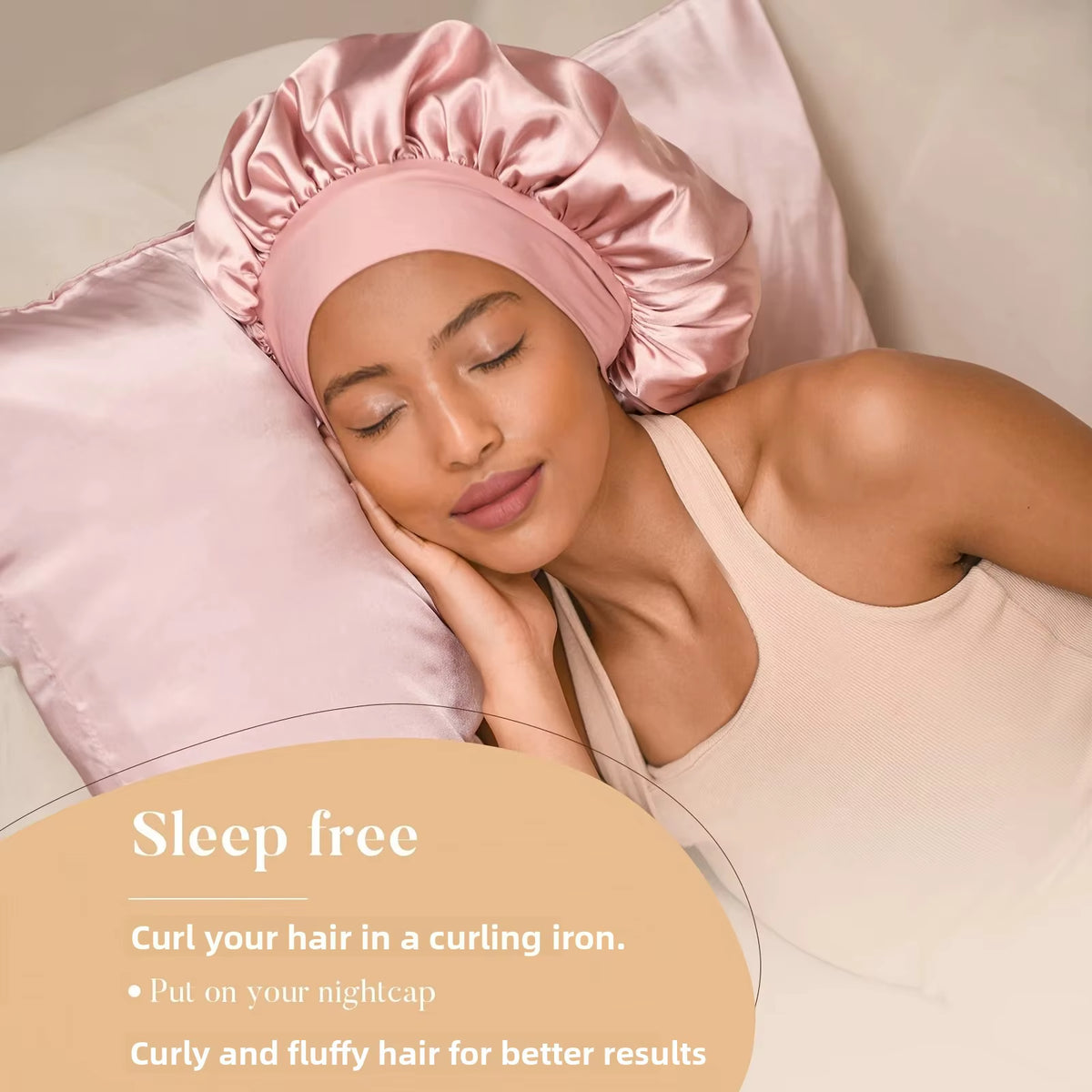 Transform Your Hair Overnight: No Heat Hair Curler & Satin Sleeping Cap Set with Hair Accessories